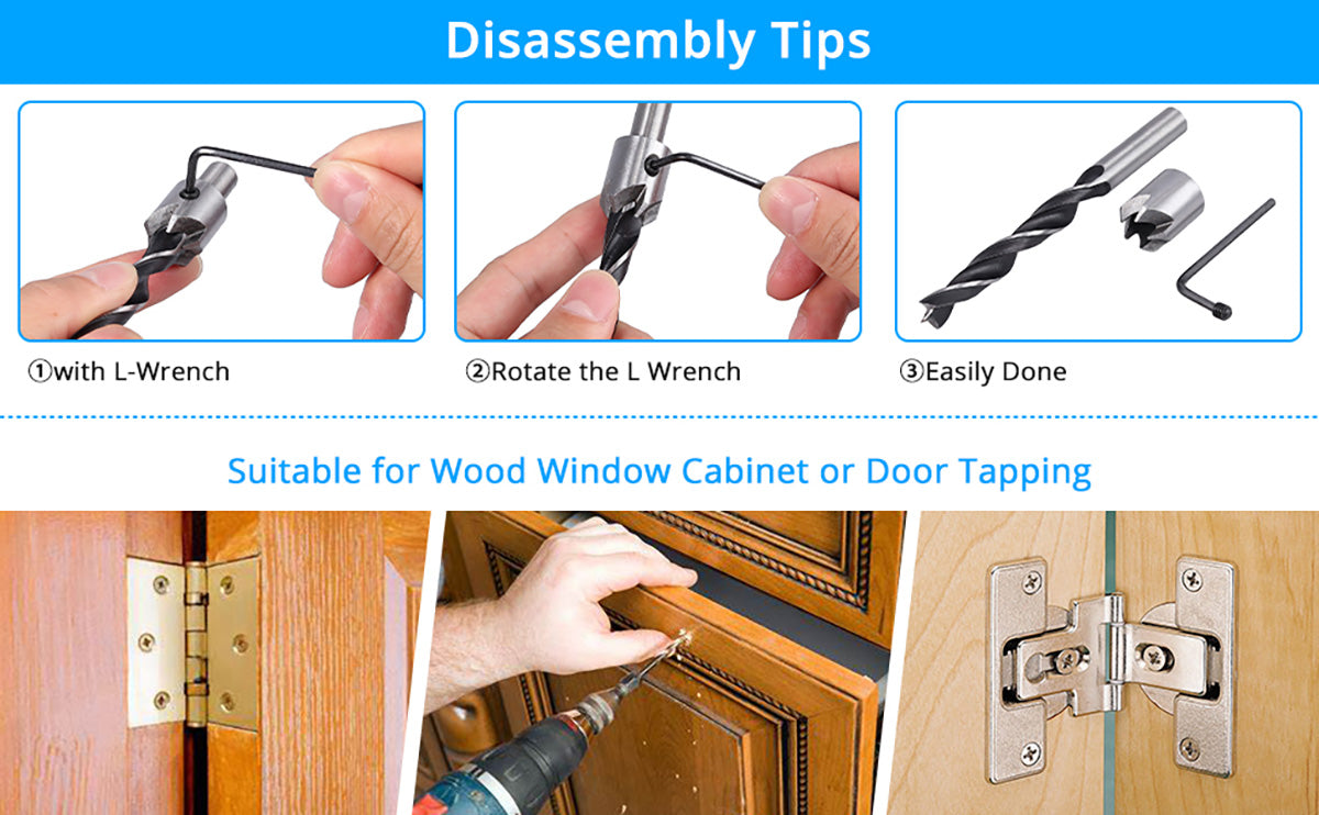 eSynic 7pcs HSS 5 Flute Countersink Woodworking Drill Bit Set