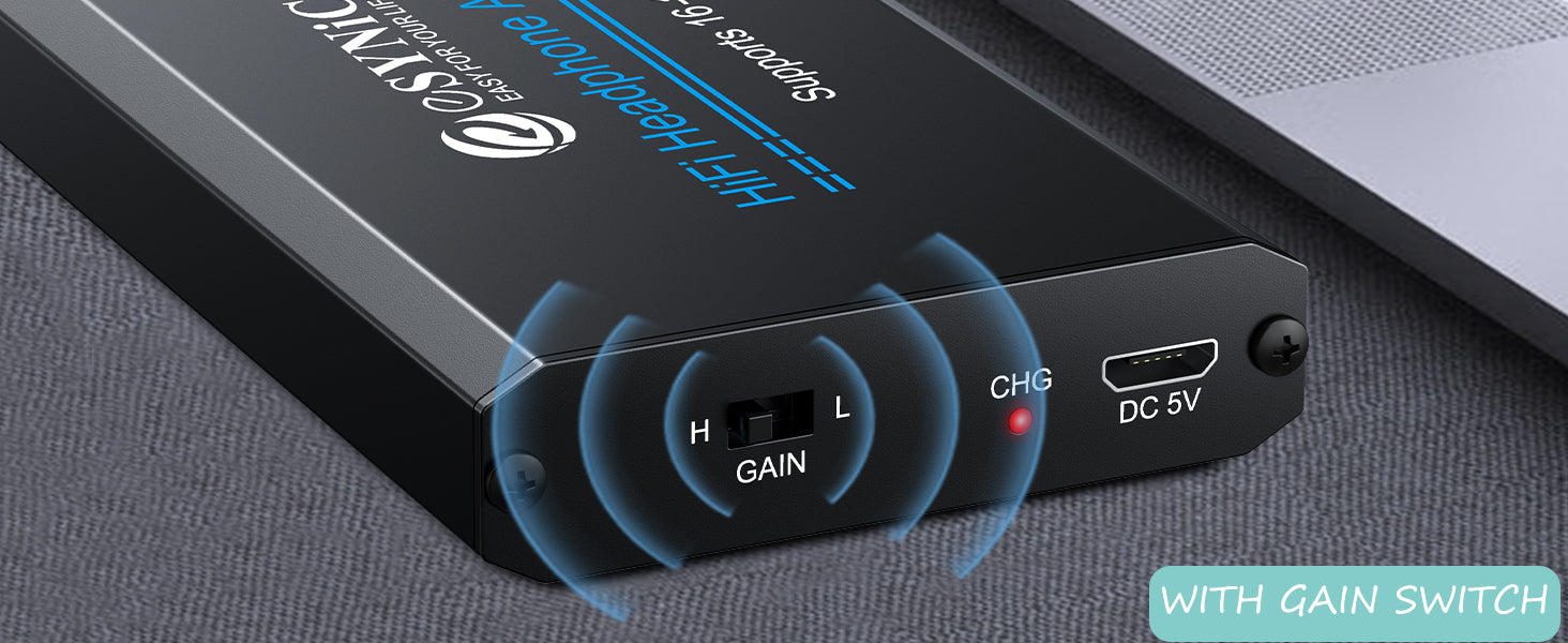 eSynic Portable Headphone Amplifier,HiFi Earphone Amp 3.5mm