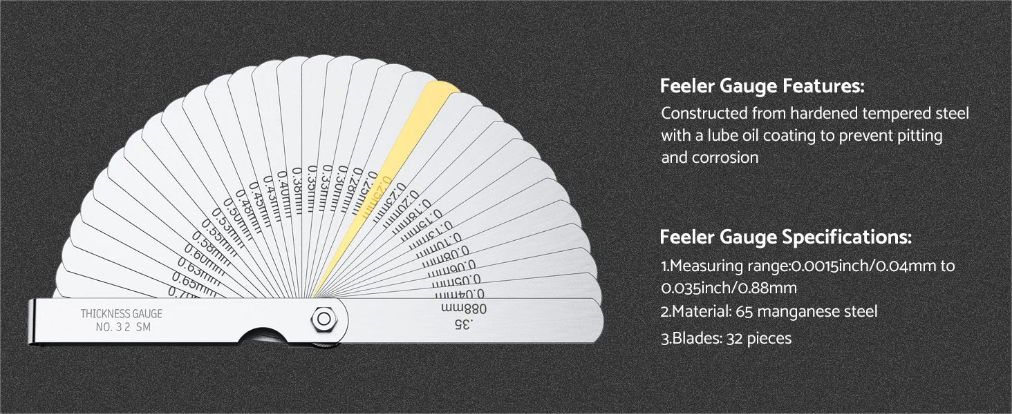 eSynic Digital Vernier Caliper with 32 Blade Feeler Gauge 150mm/6Inch