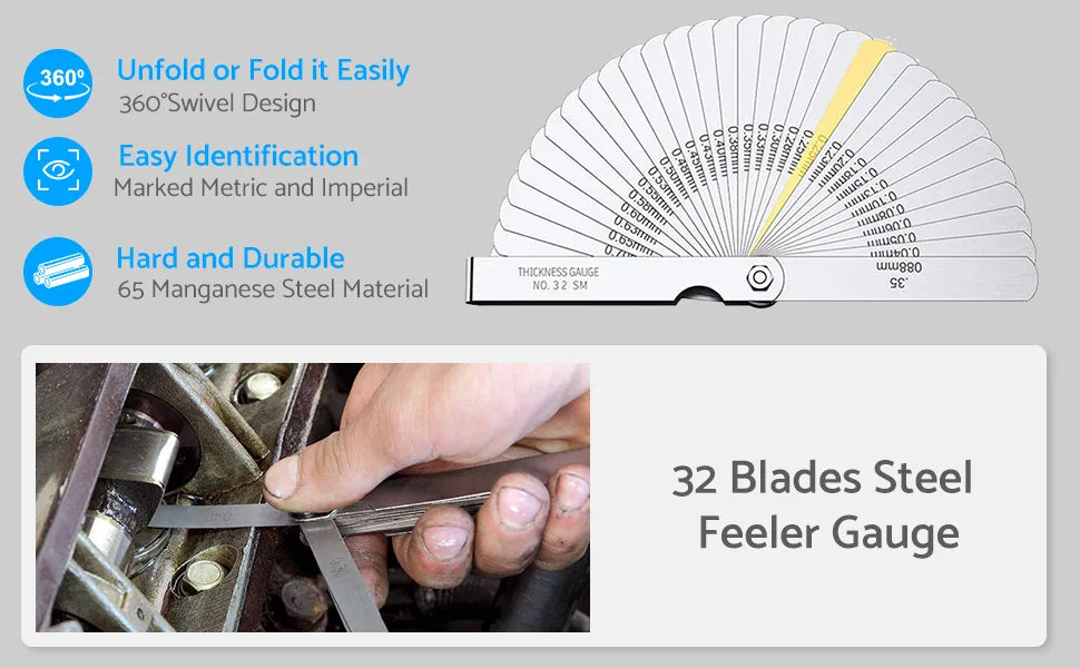 eSynic Digital Vernier Caliper 6Inch/150mm with 32 Blade Feeler Gauge