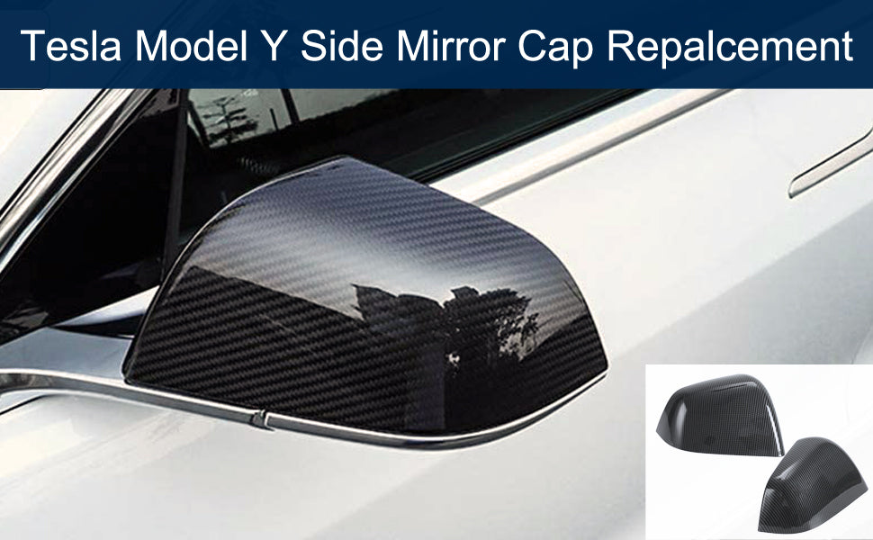 ABS Plastic Side Mirror Cover Carbon Fiber Rear View Mirrors Cover for Model Y