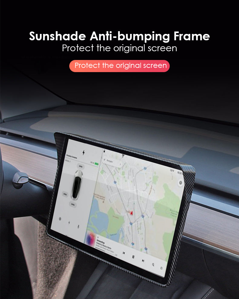 Central Screen Frame Protector Screen Sunshade for Tesla Model 3 & Model Y