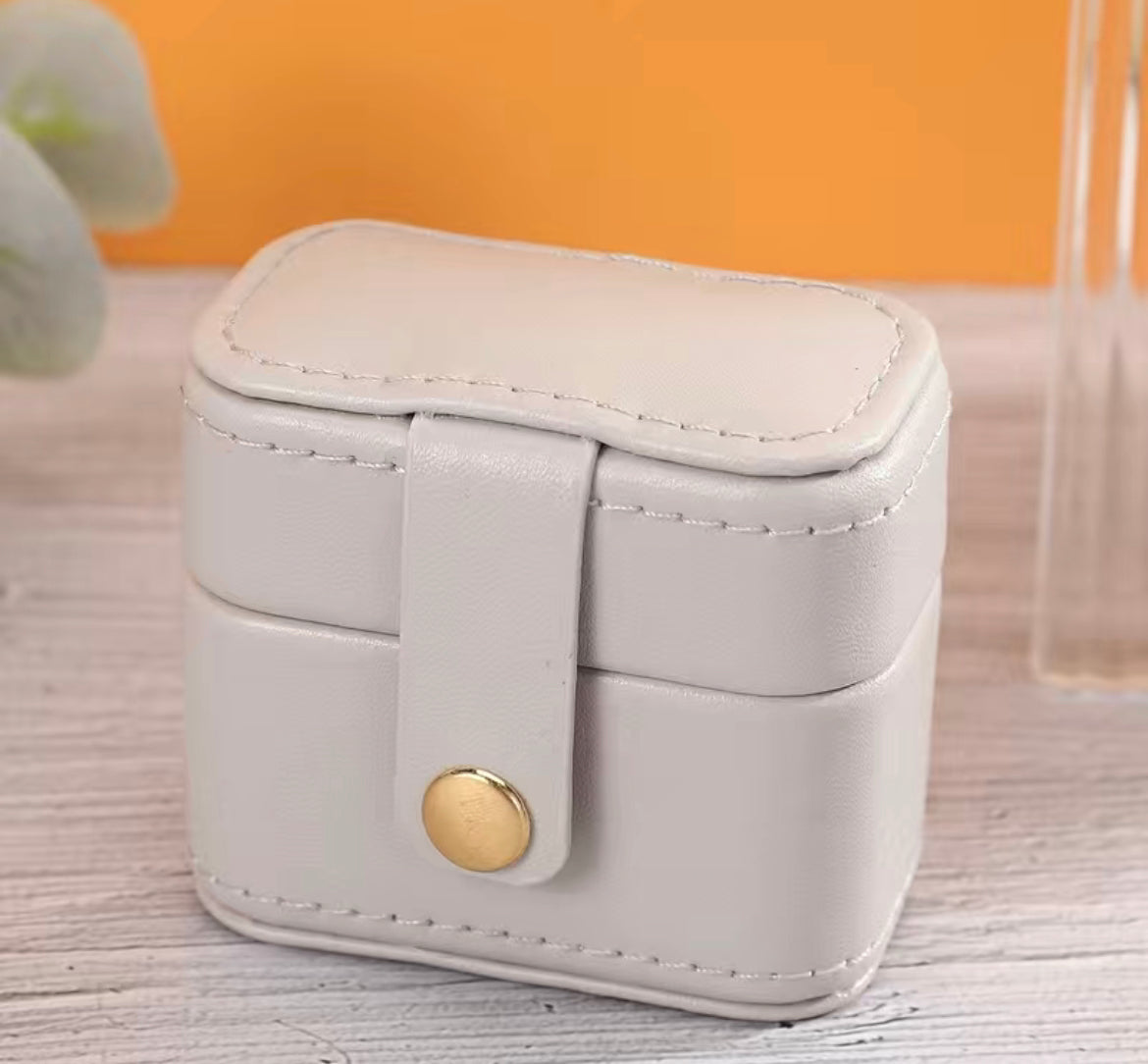 On Sale- Travel Ring Case with Magnetic Closure Button Clasp