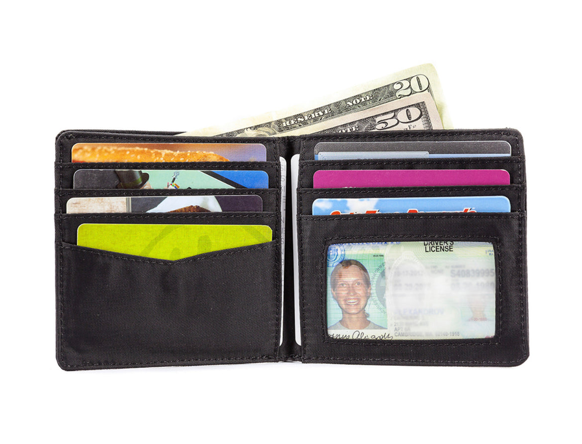 Big Skinny RFID Blocking Nylon World Wallet with Zipper