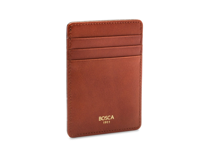 Bosca VINTAGE CROCCO Leather Deluxe Front Pocket Wallet