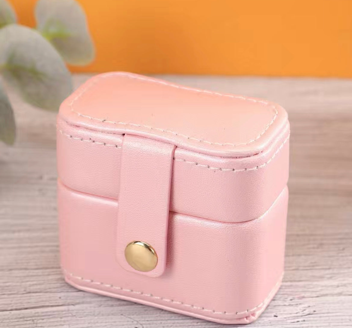 On Sale- Travel Ring Case with Magnetic Closure Button Clasp