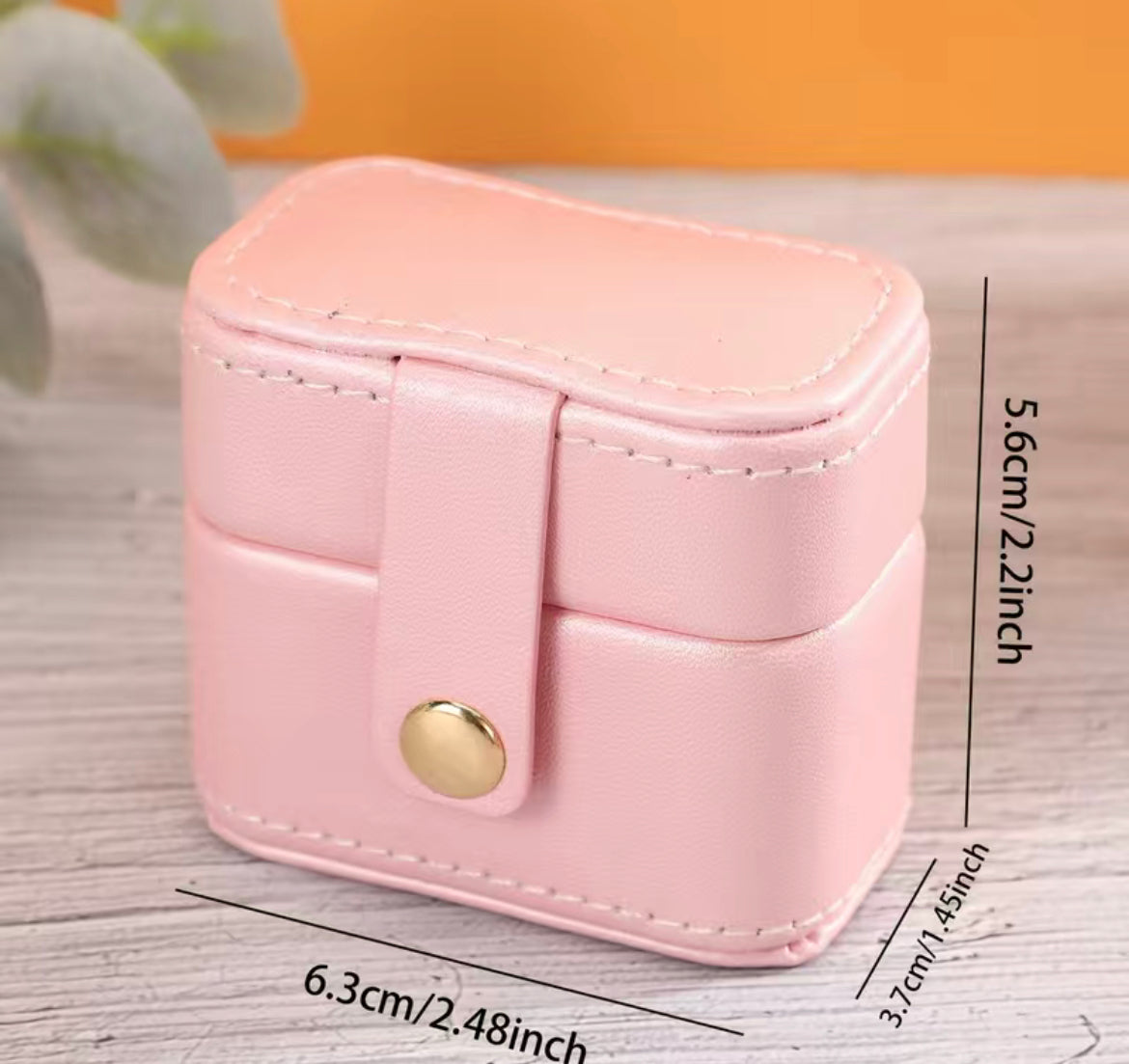 On Sale- Travel Ring Case with Magnetic Closure Button Clasp