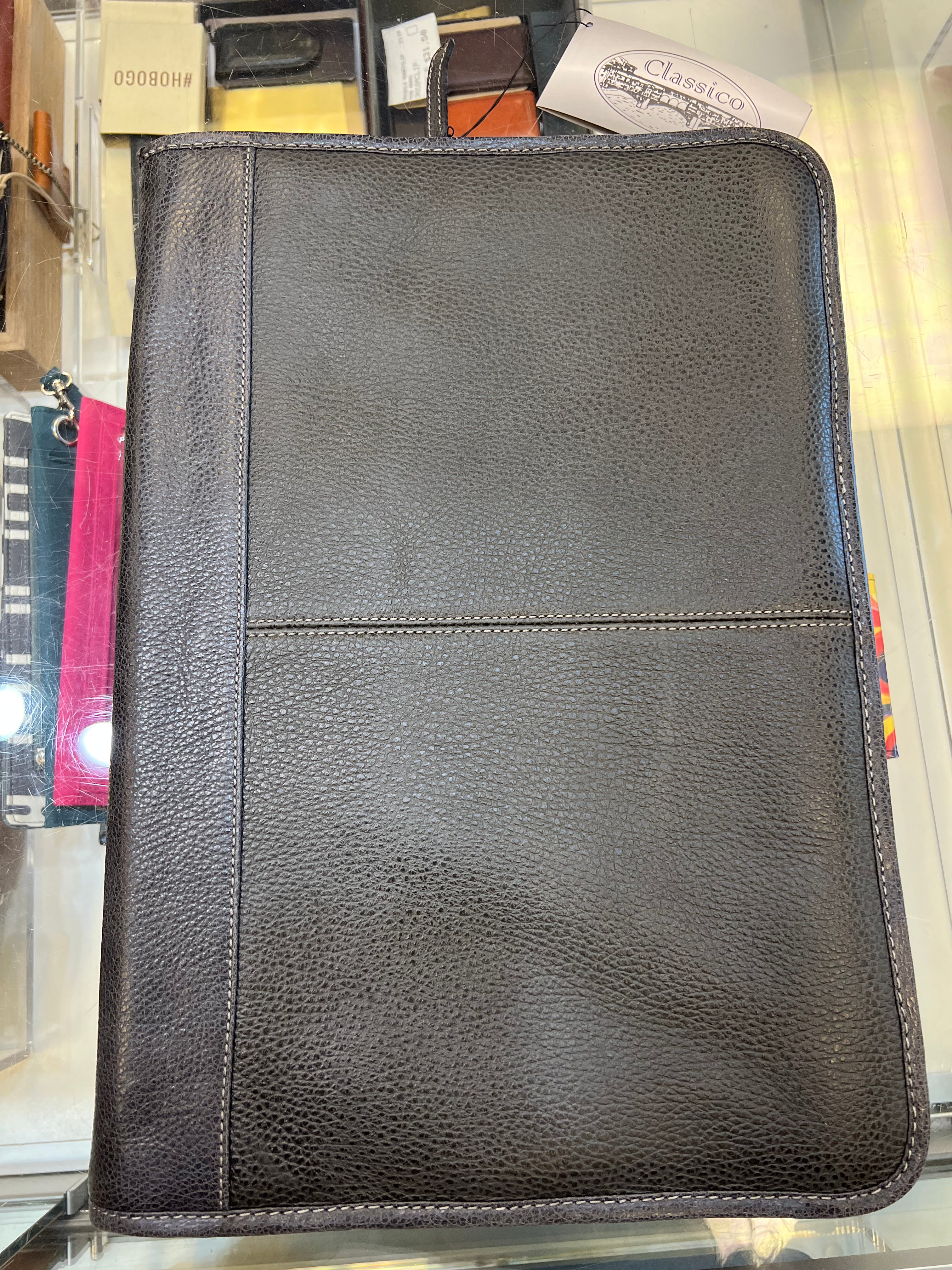Classico- Leather Underarm Zippered Briefcase