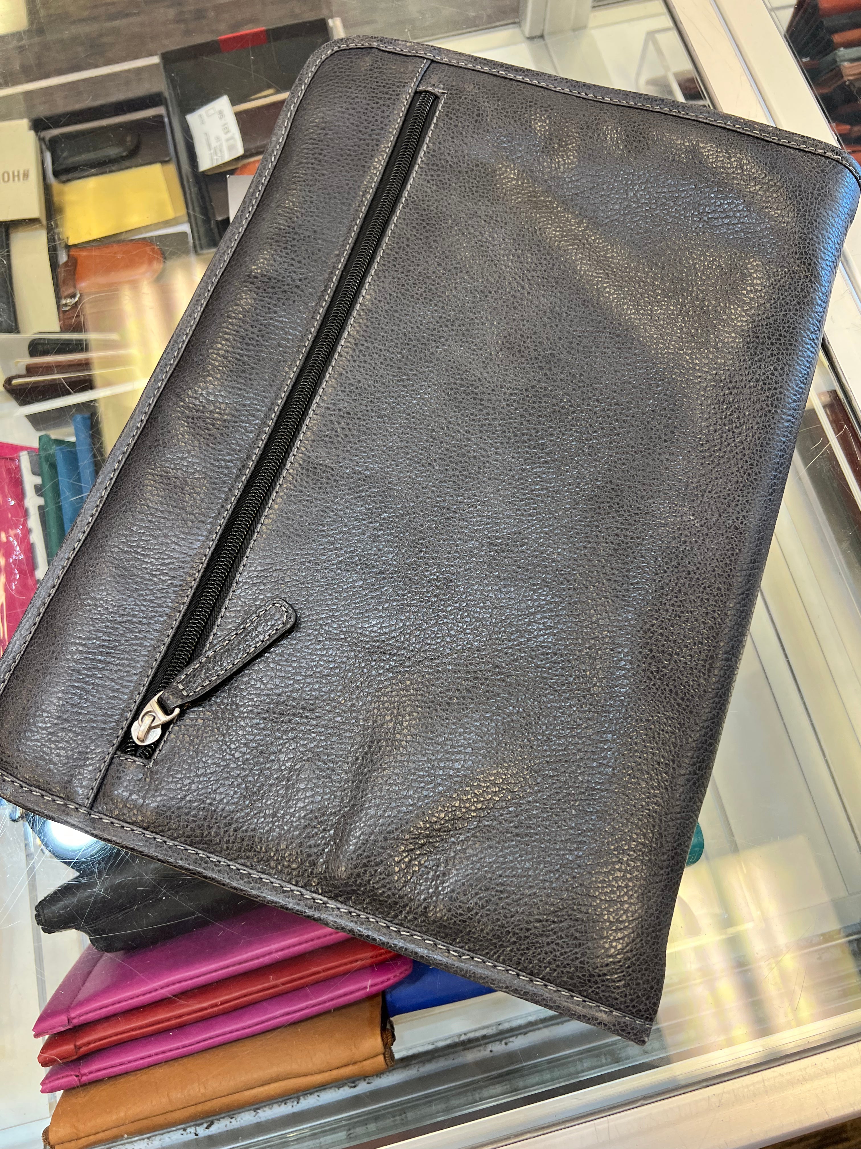 Classico- Leather Underarm Zippered Briefcase