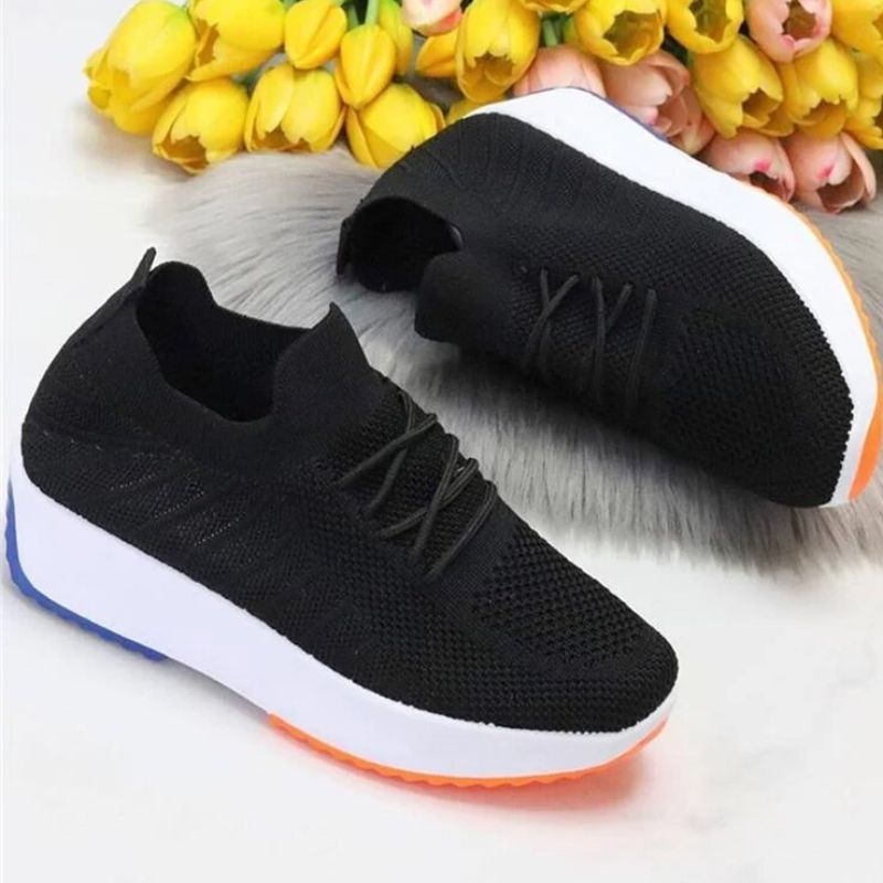 CMF Women Orthopedic Sneakers Elastic Knit Wedge Breathable Comfy Walking Shoes