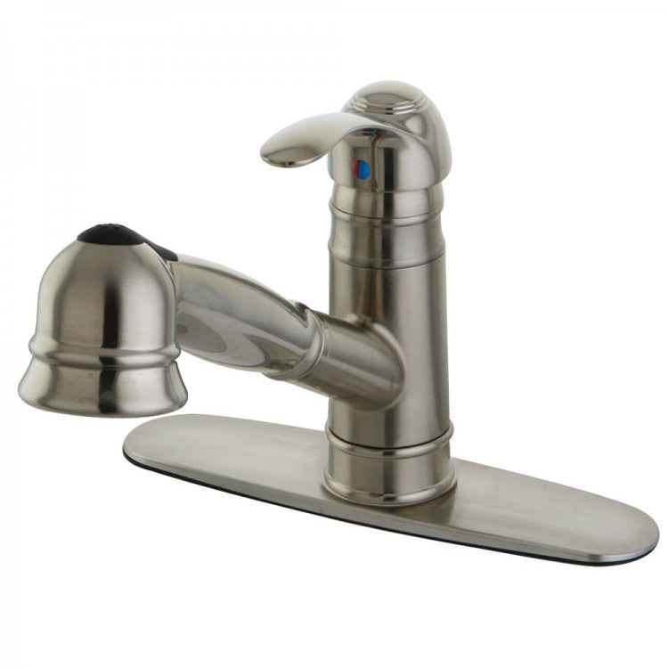 Kingston Brass 16785831 Gourmetier Gs7578wel Eden Pull-out Kitchen Faucet, Satin Nickel - Satin Nickel