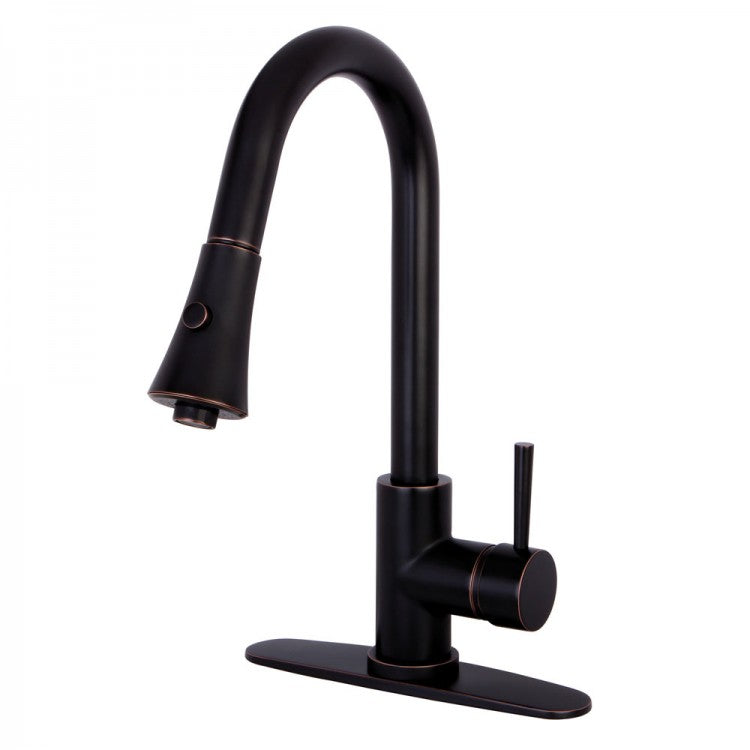 Kingston Brass 44124738 Gourmetier Ls8726dl Concord Kitchen Faucet With Pull-down Sprayer, Naples Bronze - Naples Bronze