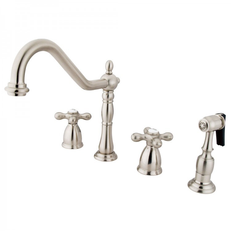 Kingston Brass KB1798AXBS Kb1798axbs Widespread Kitchen Faucet, Satin Nickel - Satin Nickel