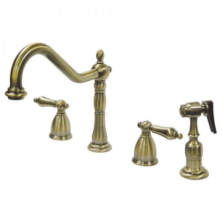 Kingston Brass KB1793ALBS Kb1793albs Widespread Kitchen Faucet, Vintage Brass - Vintage Brass