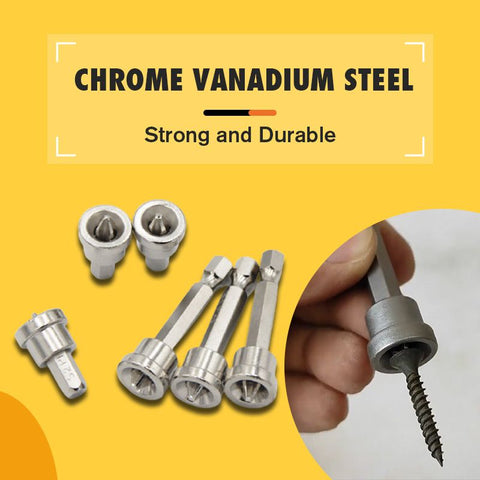 5pcs/Set Magnetic Positioning Screwdriver Bits Head Woodworking Screw Hex Shank Positioning Bit batch Head plane tool