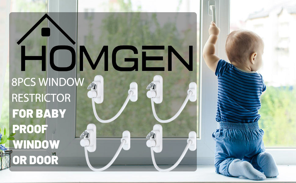 HOMGEN Popular 8 Pcs Window Restrictor Lock for Upvc