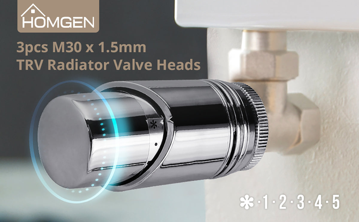 HOMGEN Professional TRV Head 3Pcs Thermostat Head