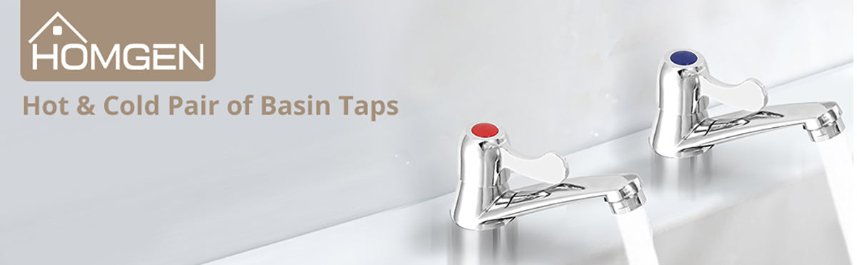 HOMGEN Popular 2pcs Bathroom Basin Sink Taps Set