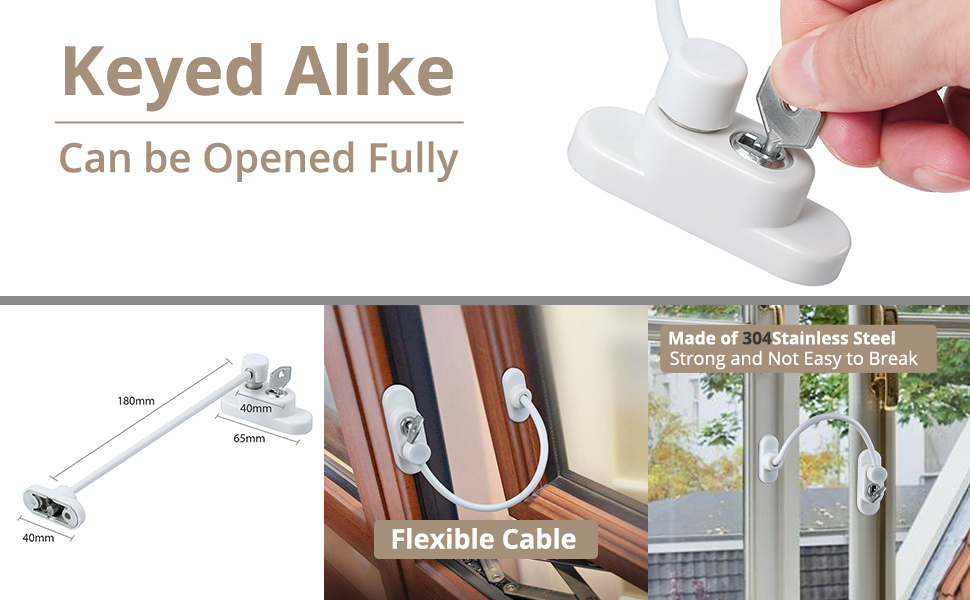 HOMGEN Popular 8 Pcs Window Restrictor Lock for Upvc