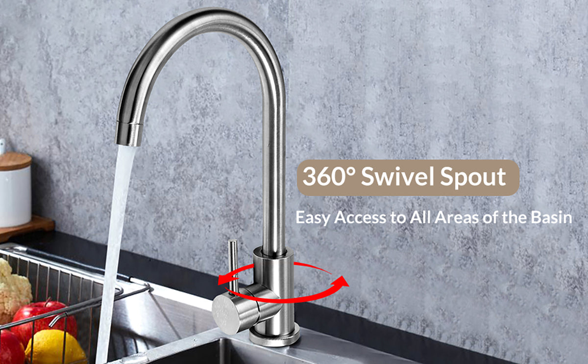 HOMGEN Professional Stainless Steel Kitchen Sink Tap 360°