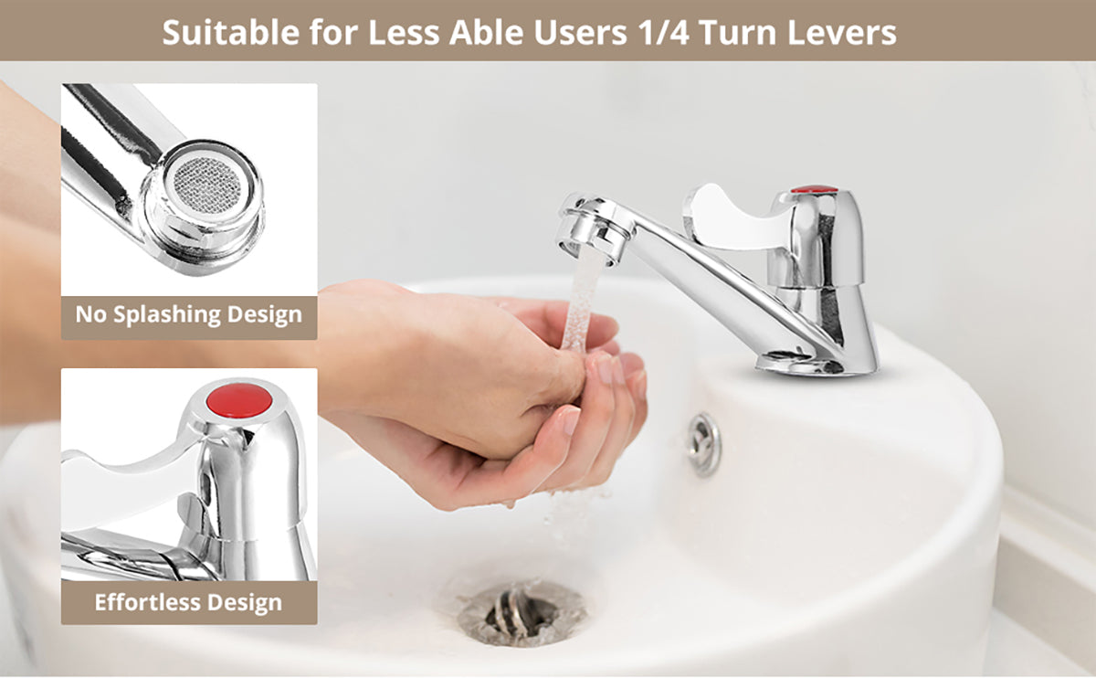 HOMGEN Popular 2pcs Bathroom Basin Sink Taps Set