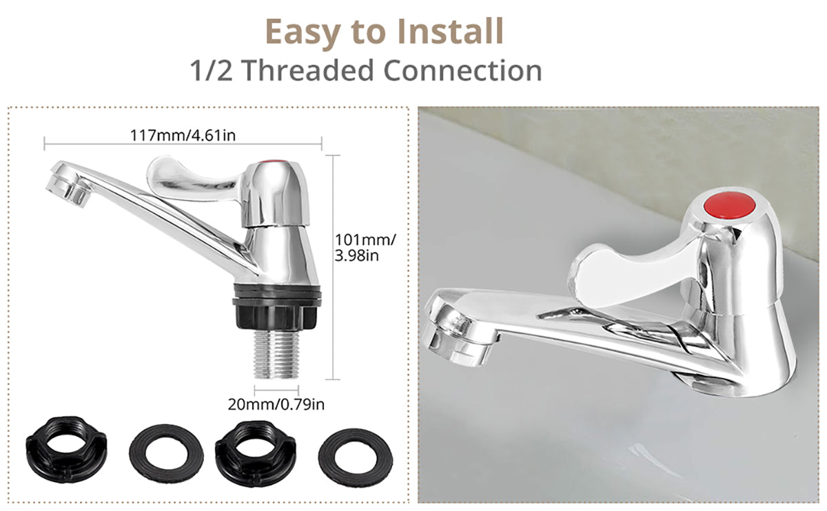 HOMGEN Popular 2pcs Bathroom Basin Sink Taps Set