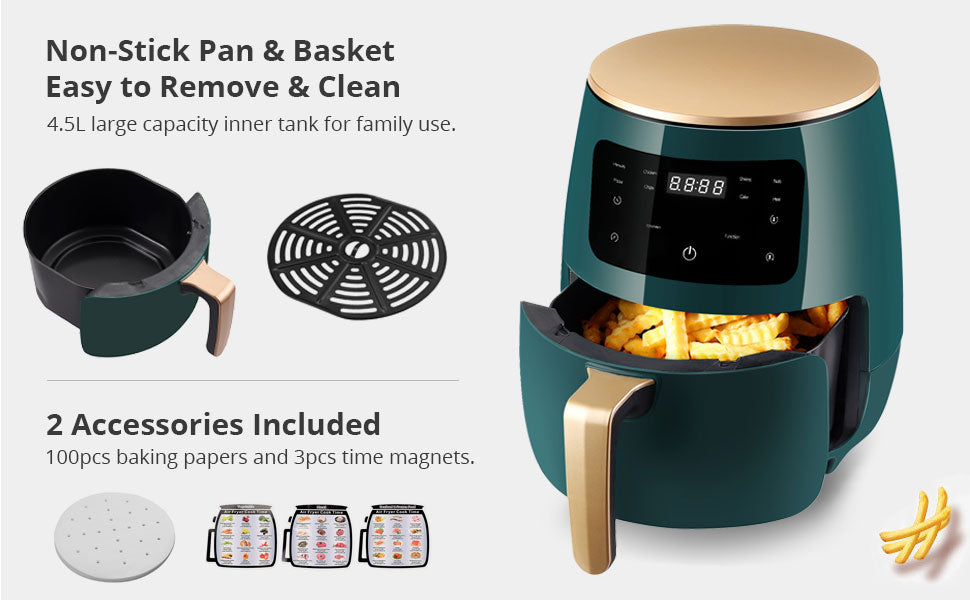 HOMGEN Professional XL 4.5L Oil Free Air Fryers 1400W