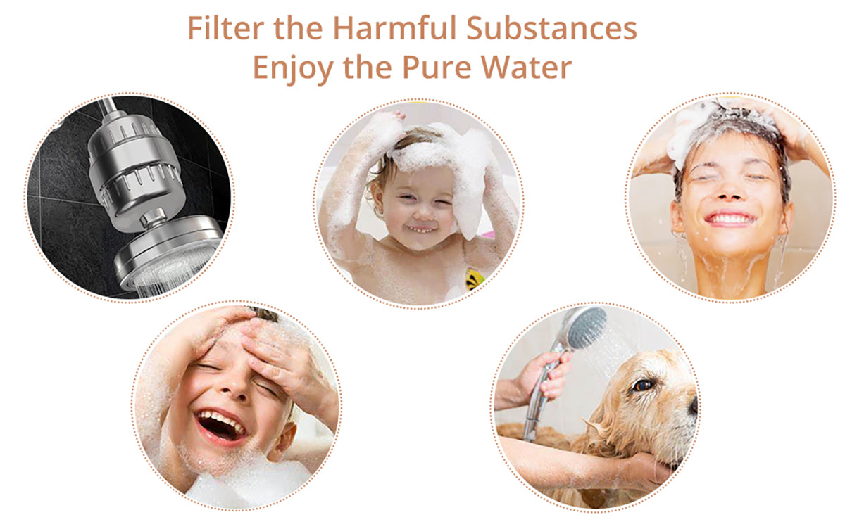 HOMEGN Chrome 18 Stage Shower Water Filters