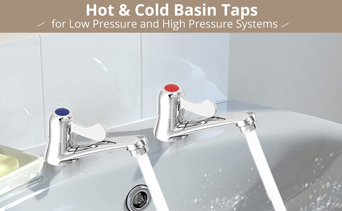 HOMGEN Popular 2pcs Bathroom Basin Sink Taps Set