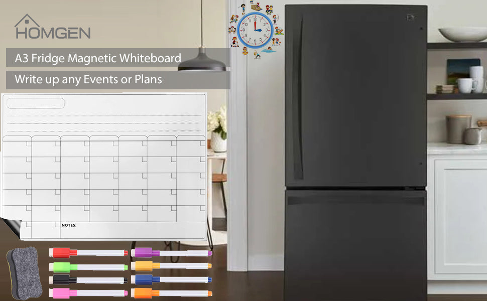 HOMGEN A3 Kitchen Fridge Magnetic Whiteboard