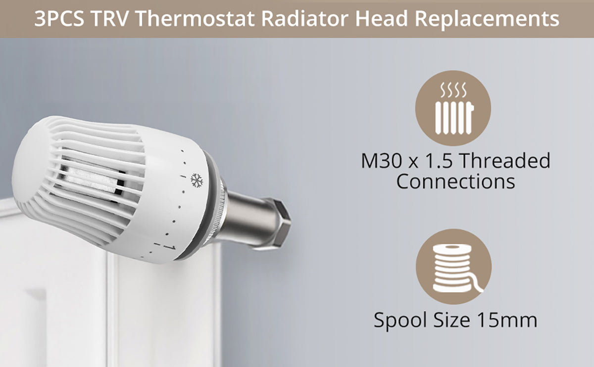 HOMGEN Popular 3Pcs TRV Thermostatic Head Radiator