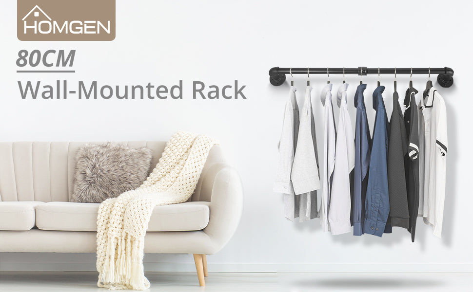 HOMGEN Popular 80cm Clothes Rail Wall Mounted