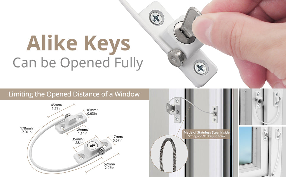 HOMGEN Professional 4pcs Window Restrictor Locks Baby Security