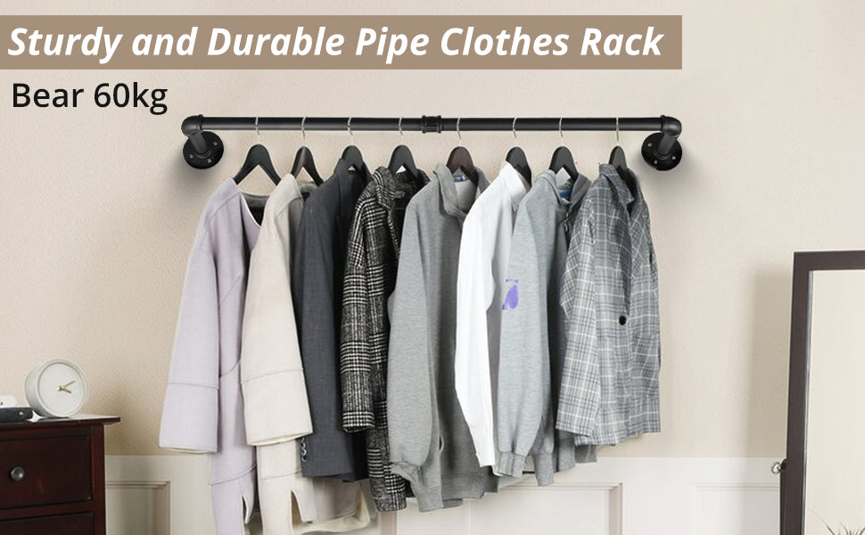 HOMGEN Popular 80cm Clothes Rail Wall Mounted