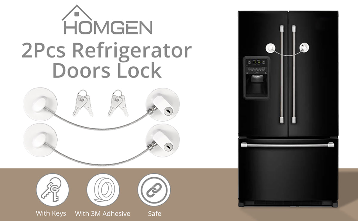 HOMGEN Popular 2Pcs Fridge Locks Children Safety Refrigerator Lock