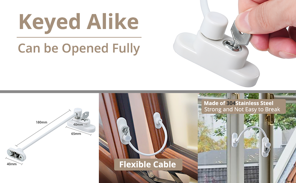 HOMGEN Popular 2 Pcs Window Restrictors for Upvc