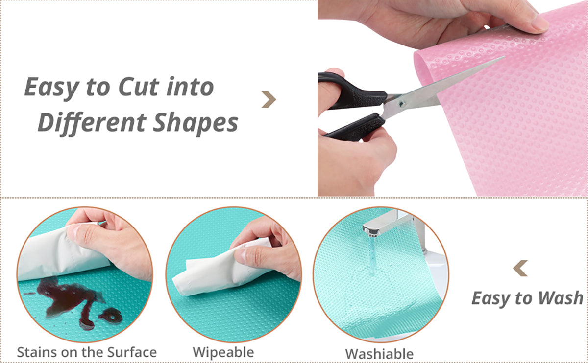 HOMGEN Popular 12Pcs Refrigerator Mats Fridge Liners Mrs Hinch (3Colours,45x29cm)