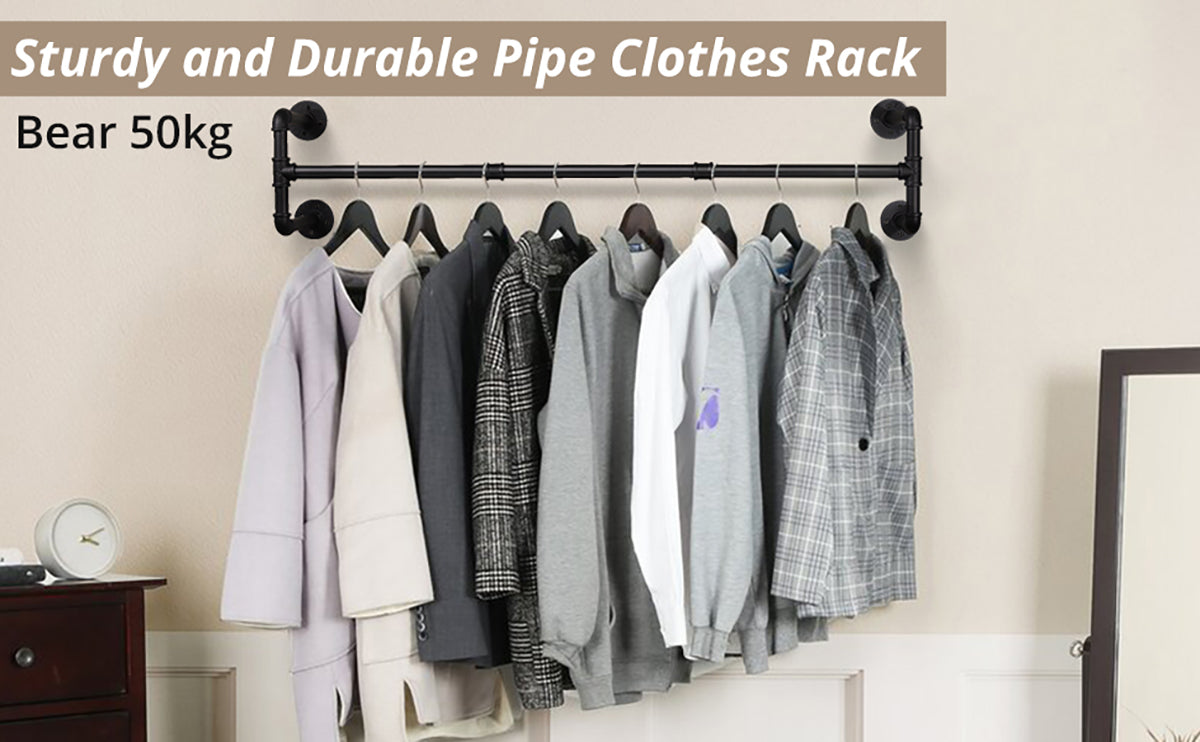 HOMGEN Popular 120cm Clothes Rail Wall Mounted