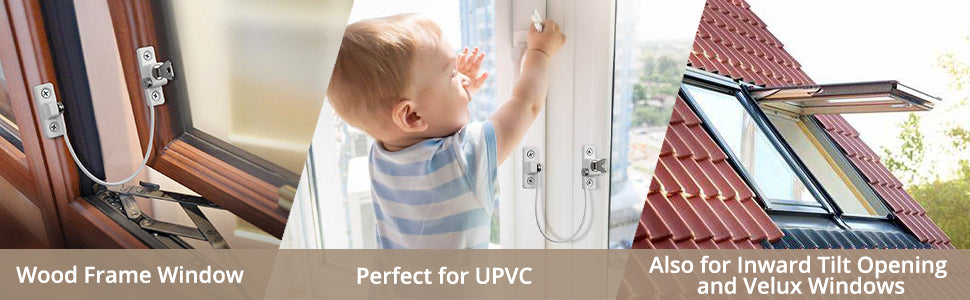 HOMGEN Professional 4pcs Window Restrictor Locks Baby Security