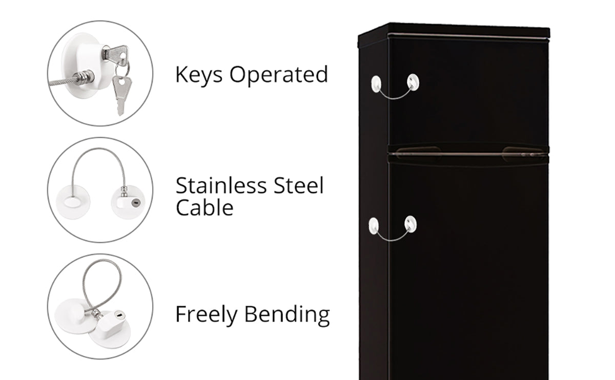 HOMGEN Popular 2Pcs Fridge Locks Children Safety Refrigerator Lock