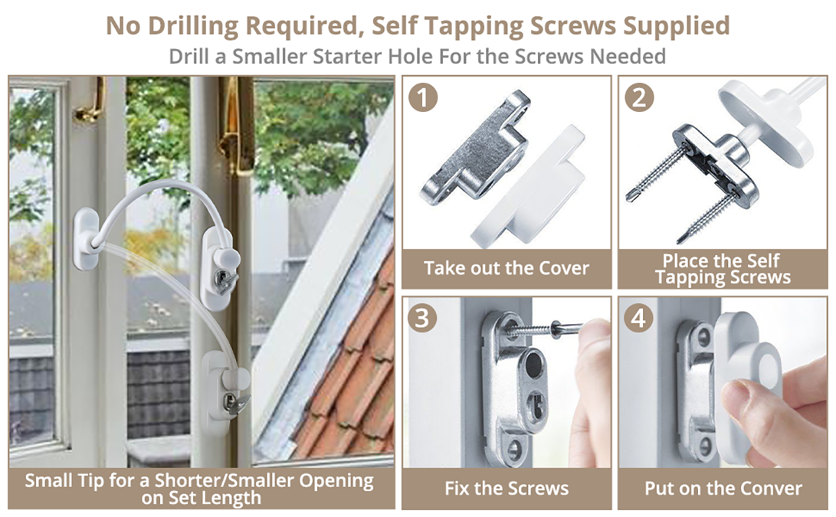 HOMGEN Popular 4 Window Restrictors for Upvc