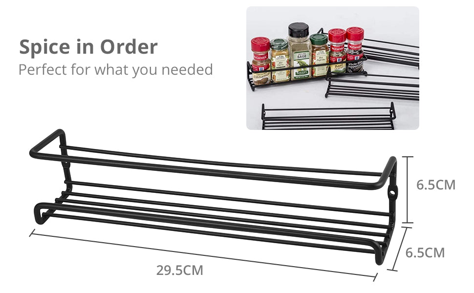 HOMGEN Popular 4Pcs Metal Spice Rack Organizer