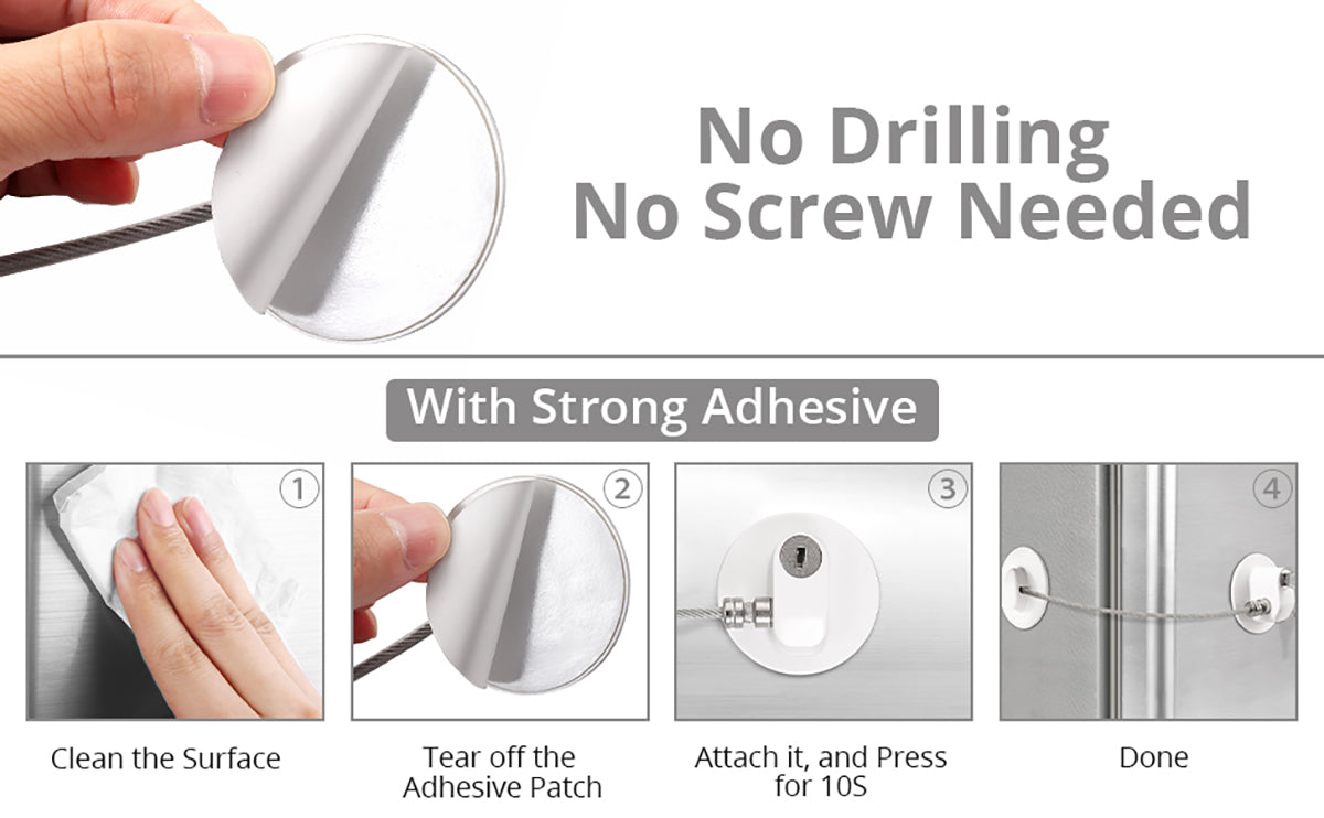 HOMGEN Popular 2Pcs Fridge Locks Children Safety Refrigerator Lock