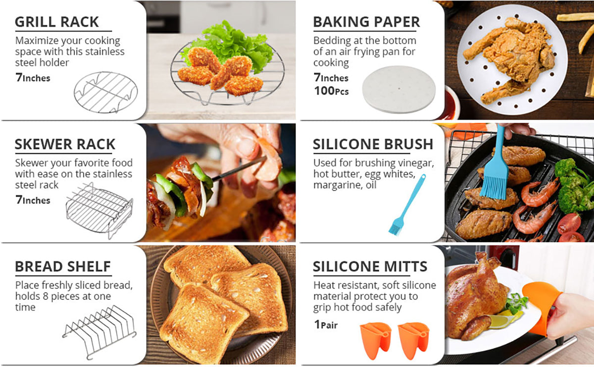 HOMGEN Popular 17Pcs Air Fryer Accessories Set