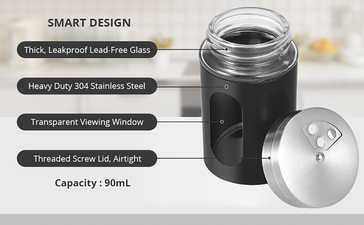 HOMGEN Popular 12pcs Stainless Steel Spice Jars Set