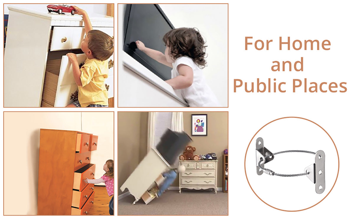 Homgen 12 Pcs Steel Baby Safety Furniture Safety Strap