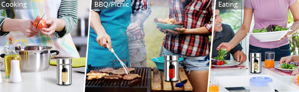 Homgen Popular 12pcs Stainless Steel Spice Jars Set