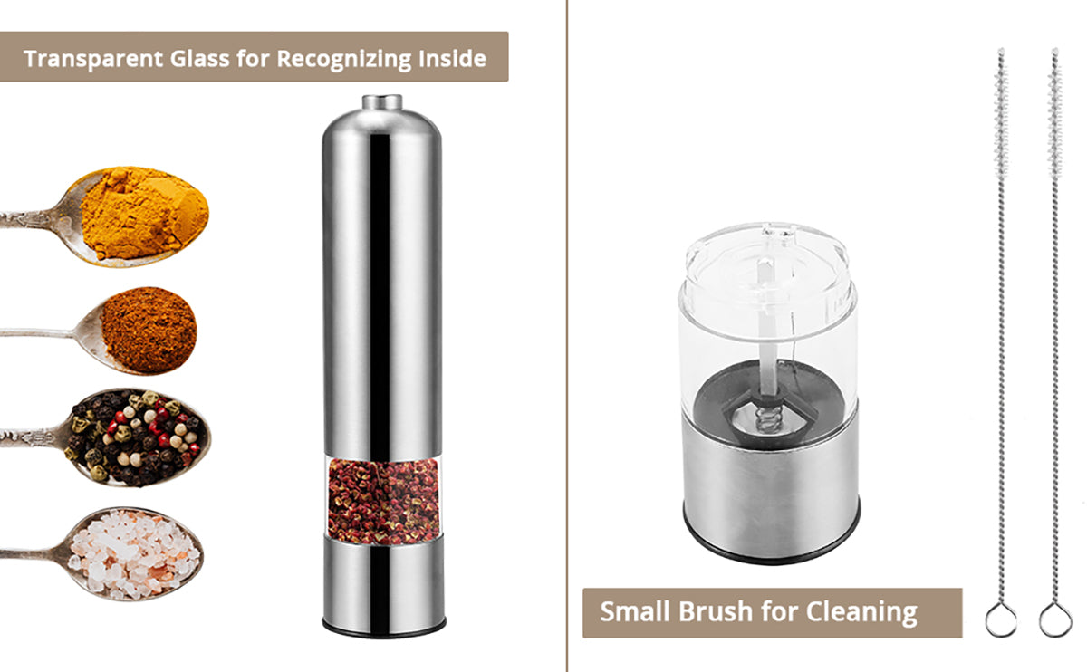 HOMGEN Popular Stainless Steel Salt and Pepper Grinder Set