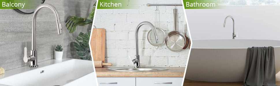 HOMGEN Popular Kitchen Faucet with Pull Down Sprayer Brushed