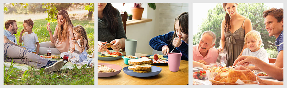 HOMGEN 54pcs Camping Dinnerware Kits for 4